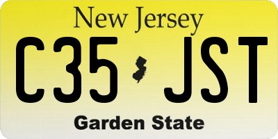 NJ license plate C35JST