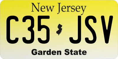 NJ license plate C35JSV