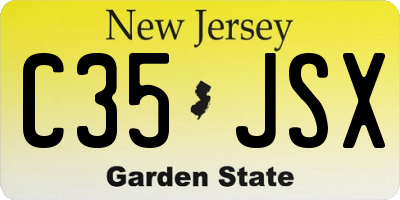 NJ license plate C35JSX
