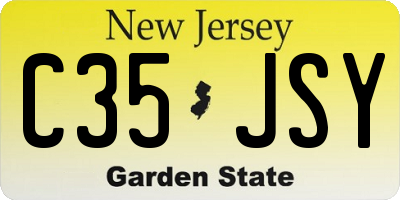 NJ license plate C35JSY