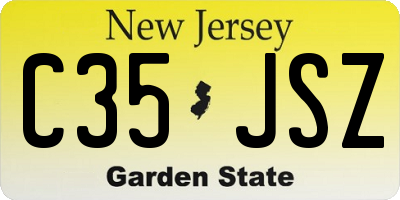 NJ license plate C35JSZ