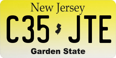 NJ license plate C35JTE