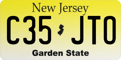 NJ license plate C35JTO