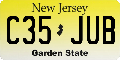 NJ license plate C35JUB