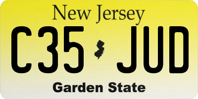 NJ license plate C35JUD