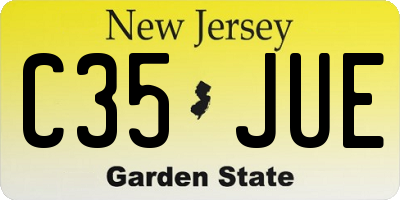 NJ license plate C35JUE