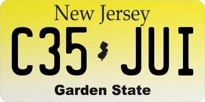 NJ license plate C35JUI