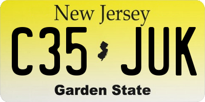 NJ license plate C35JUK