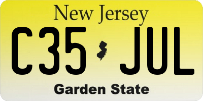 NJ license plate C35JUL