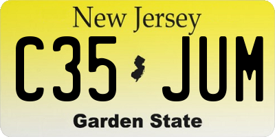 NJ license plate C35JUM