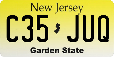 NJ license plate C35JUQ