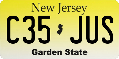 NJ license plate C35JUS