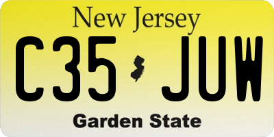 NJ license plate C35JUW