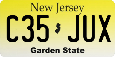NJ license plate C35JUX