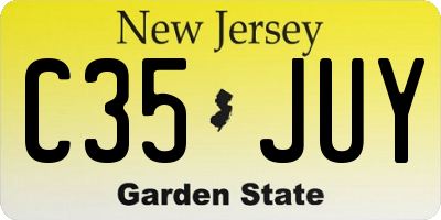 NJ license plate C35JUY