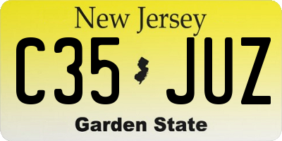 NJ license plate C35JUZ