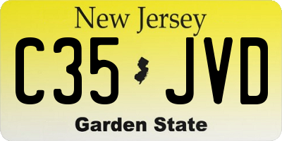 NJ license plate C35JVD