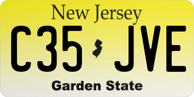 NJ license plate C35JVE