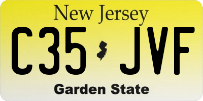 NJ license plate C35JVF