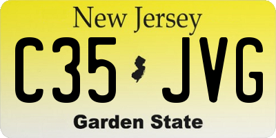 NJ license plate C35JVG