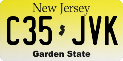 NJ license plate C35JVK