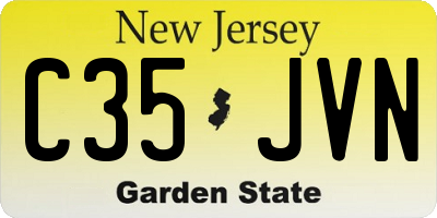 NJ license plate C35JVN