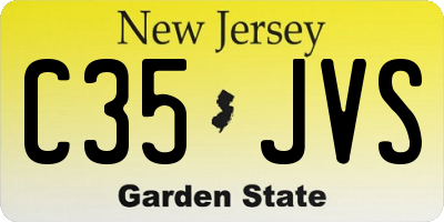 NJ license plate C35JVS