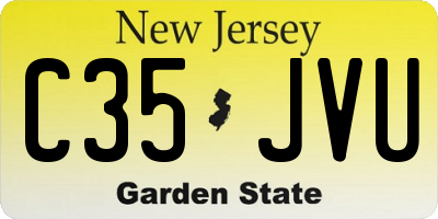 NJ license plate C35JVU