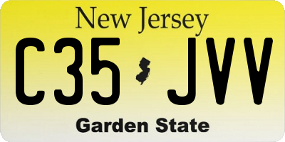NJ license plate C35JVV