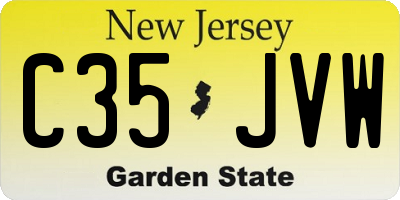NJ license plate C35JVW