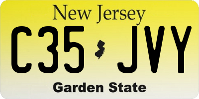 NJ license plate C35JVY