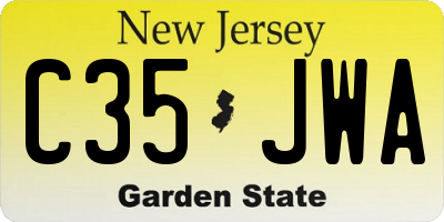 NJ license plate C35JWA