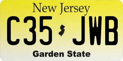 NJ license plate C35JWB