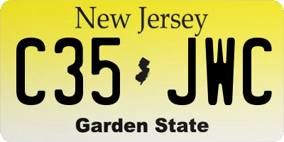 NJ license plate C35JWC