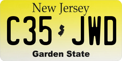 NJ license plate C35JWD