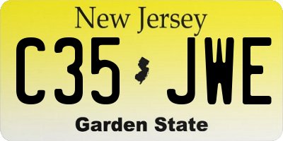 NJ license plate C35JWE