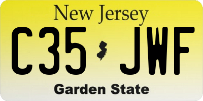 NJ license plate C35JWF