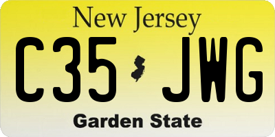 NJ license plate C35JWG