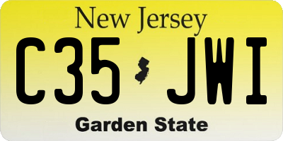 NJ license plate C35JWI