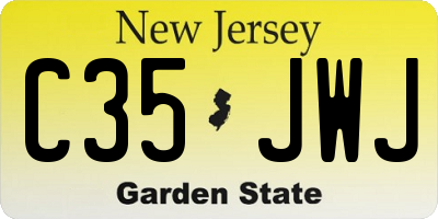 NJ license plate C35JWJ