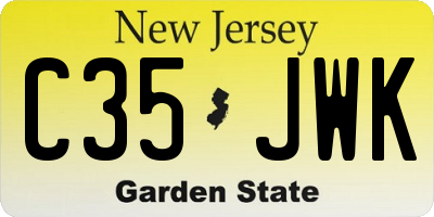 NJ license plate C35JWK