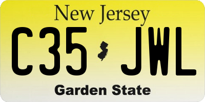 NJ license plate C35JWL