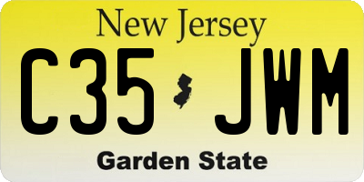 NJ license plate C35JWM