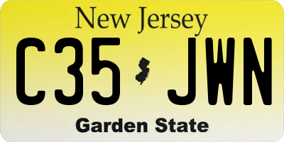 NJ license plate C35JWN