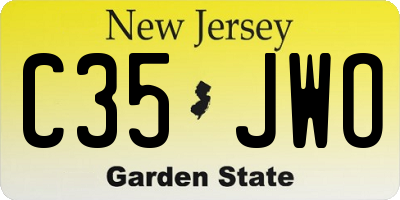 NJ license plate C35JWO