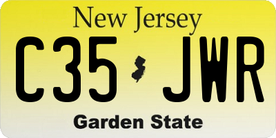 NJ license plate C35JWR