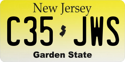 NJ license plate C35JWS