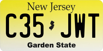 NJ license plate C35JWT