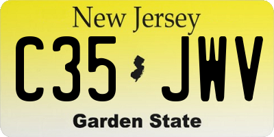 NJ license plate C35JWV