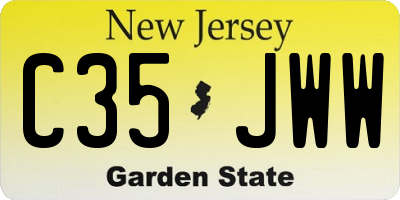 NJ license plate C35JWW